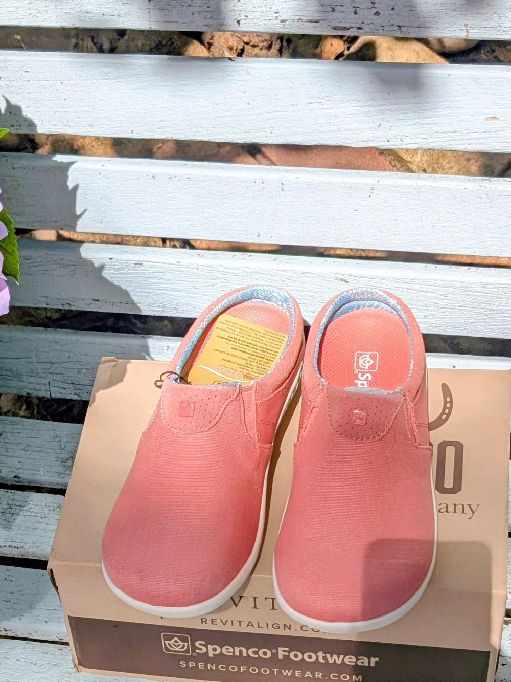 Waco Shoe Company Spenco Coral Pink Slip-On Casual Shoes - Picture 3 of 8